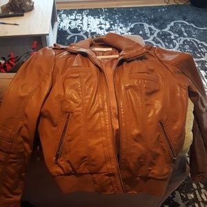 Size large xhiliration faux leather jacket